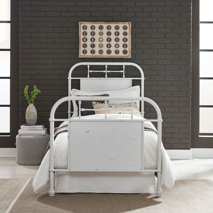 Liberty Furniture Vintage Series Twin Metal Bed in Antique White