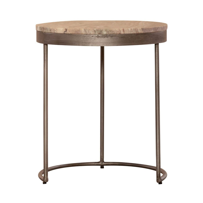 Liberty Furniture Eclipse Nesting Tables in Greystone Marble Top w/ Pewter Metal image