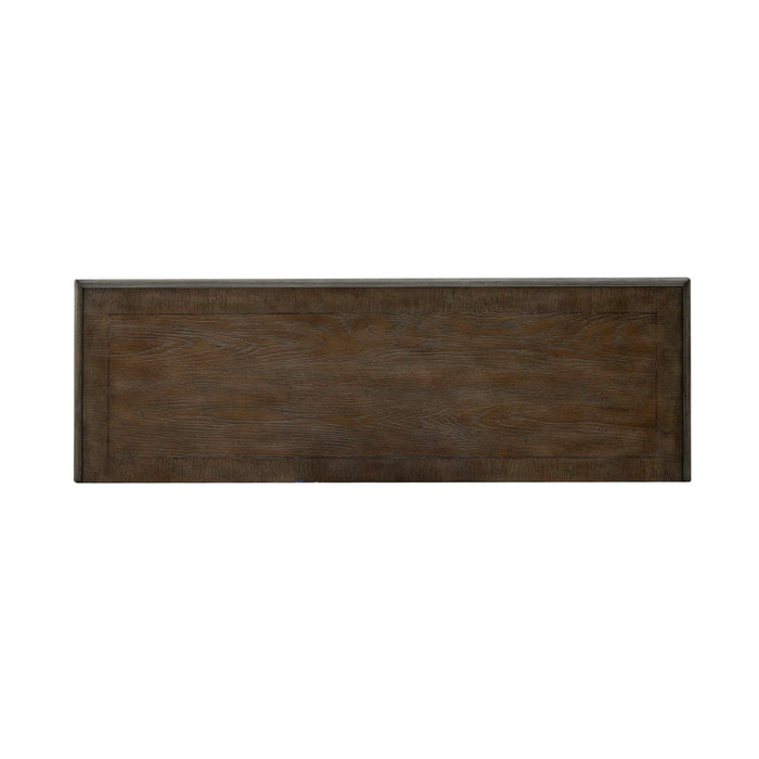 Magnolia Manor Hall Console in Antique White & Weathered Bark EST SHIP TIME APPX 4 WEEKS image