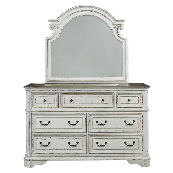 Magnolia Manor King Uph Bed, Dresser & Mirror, Chest, Night Stand