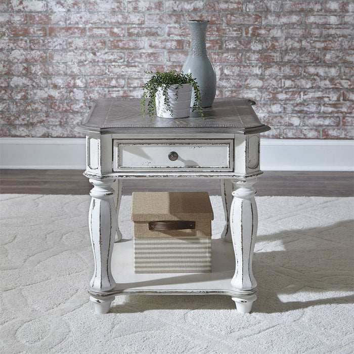 Liberty Magnolia Manor End Table in Antique White