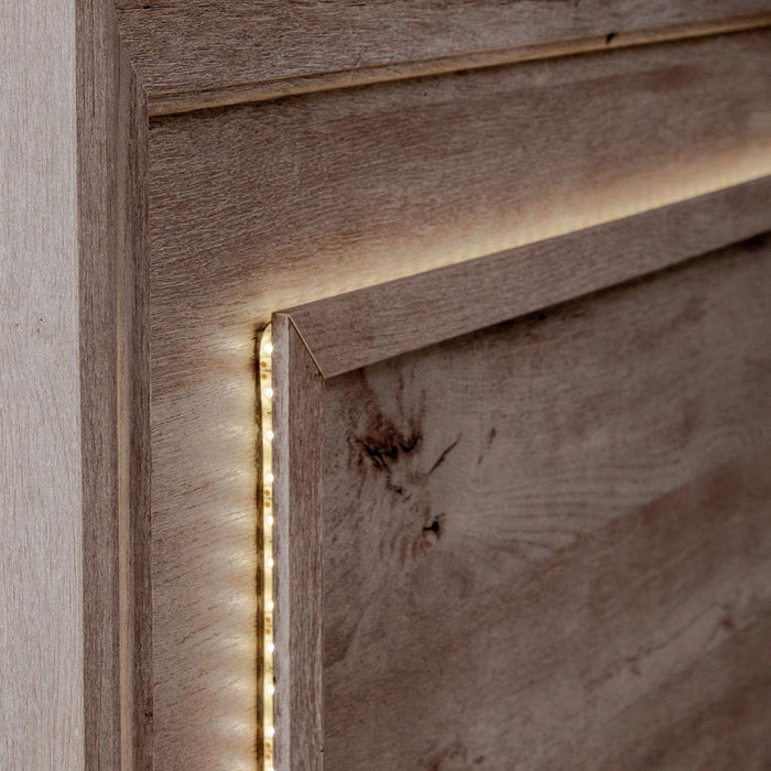 Liberty Furniture Horizons Queen Panel Storage Bed with HB Lights in Graystone