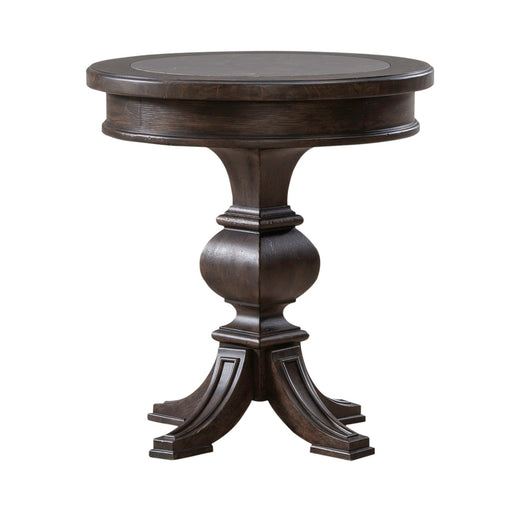 Paradise Valley Round Chairside Table in Saddle Brown image