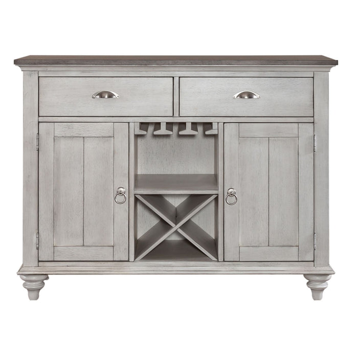 Ocean Isle Buffet in Antique White with Weathered Pine