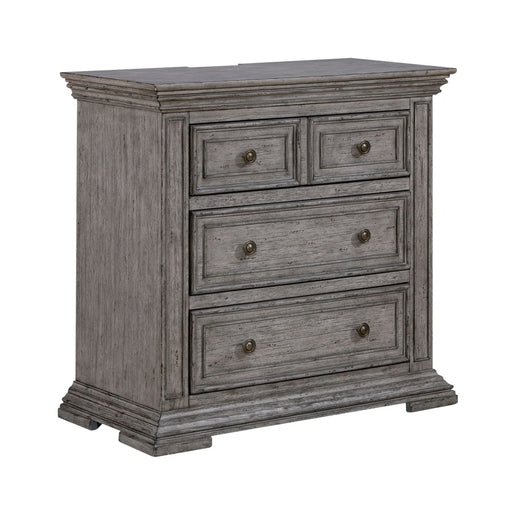 Liberty Furniture Big Valley Bedside Chest with Charging Station in Graystone image