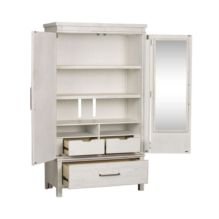 Liberty Modern Farmhouse Armoire in White