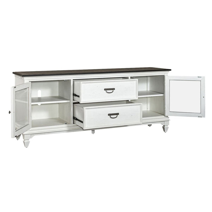 Liberty Furniture Allyson Park Entertainment TV Stand in Wirebrushed White