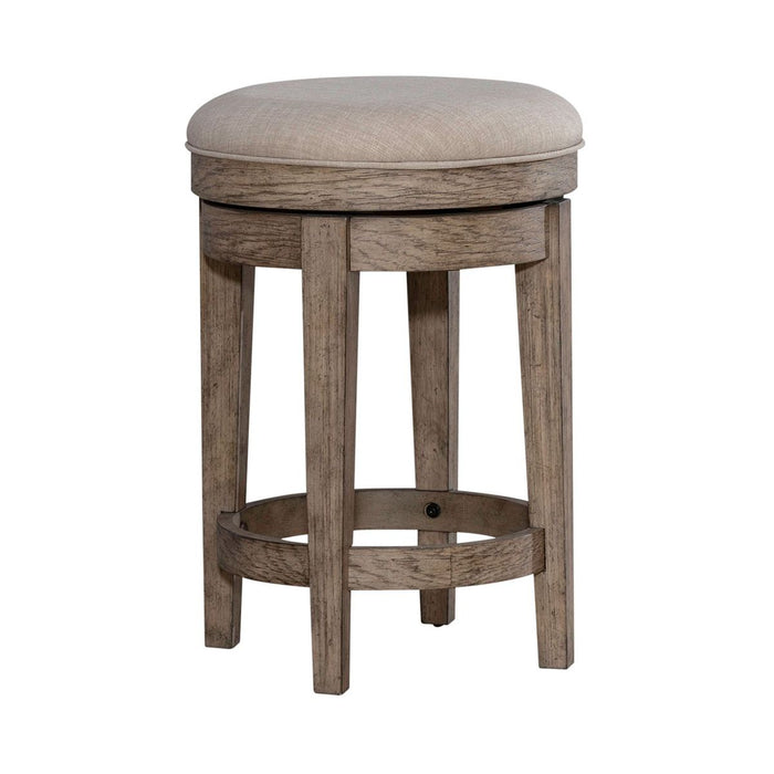 Liberty Furniture City Scape Upholstered Swivel Console Stool in White Oak Veneers image