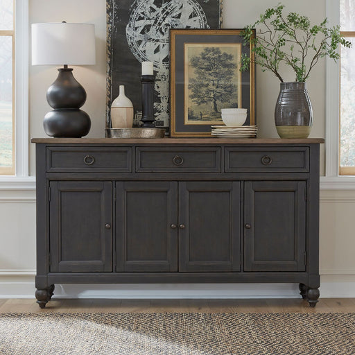 Liberty Furniture Americana Farmhouse Hall Buffet in Dusty Taupe & Black image