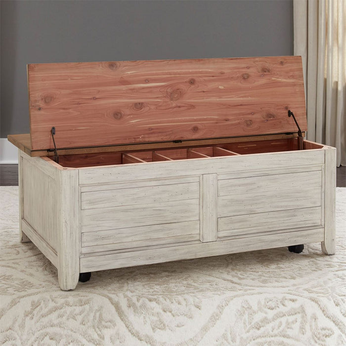 Liberty Farmhouse Reimagined Storage Trunk in Antique White