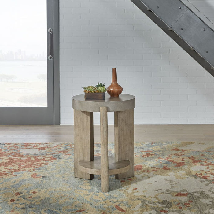 Liberty Furniture Affinity Chairside Table in Dusty Taupe with Concrete Top image