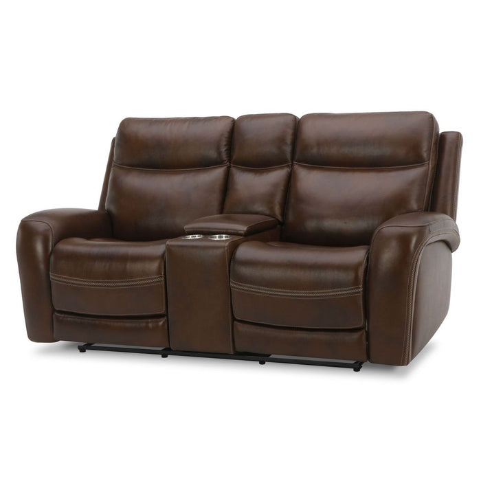 Liberty Furniture Blair Loveseat w/Console P2 & ZG in Cognac