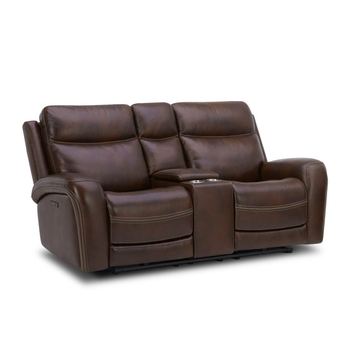 Blair Loveseat w/Console P2 & ZG in Cognac