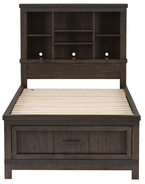 Liberty Furniture Thornwood Hills Full Bookcase Bed in Rock Beaten Gray