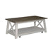Liberty Furniture Laurel Bluff Cocktail Table in Antique White with Dusty Gray Top image