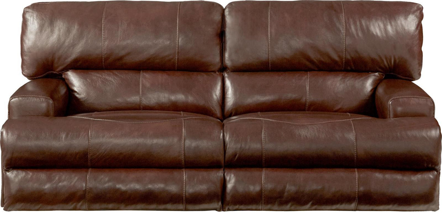 Catnapper Wembley Power Headrest Lay Flat Reclining Sofa in Walnut
