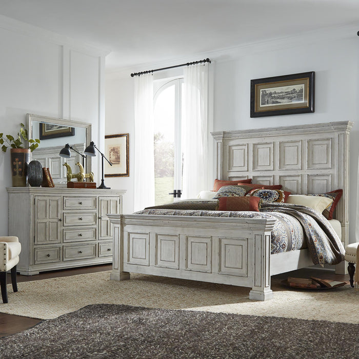 Big Valley King California Panel Bed, Dresser & Mirror