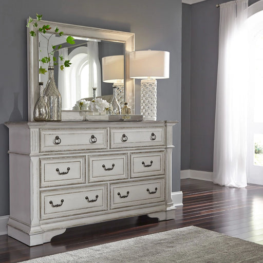 Abbey Park King California Sleigh Bed, Dresser & Mirror, Night Stand image